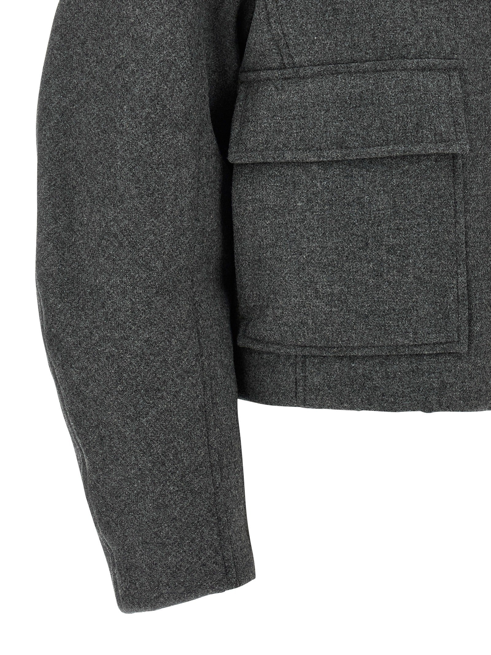 Brunello Cucinelli Gray Virgin Wool Full-Length Jacket