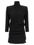 The Attico Black Viscose Short Dress