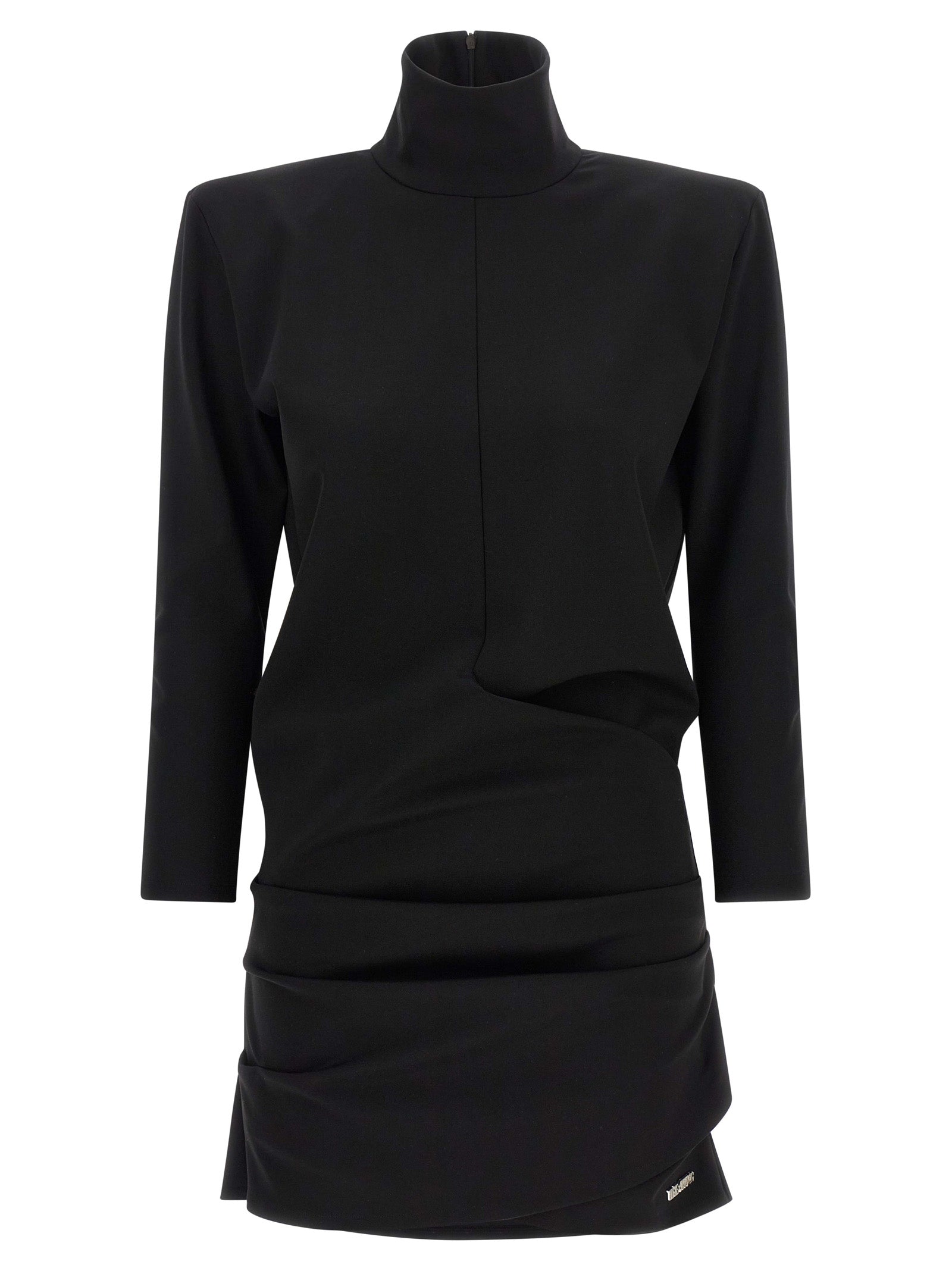 The Attico Black Viscose Short Dress