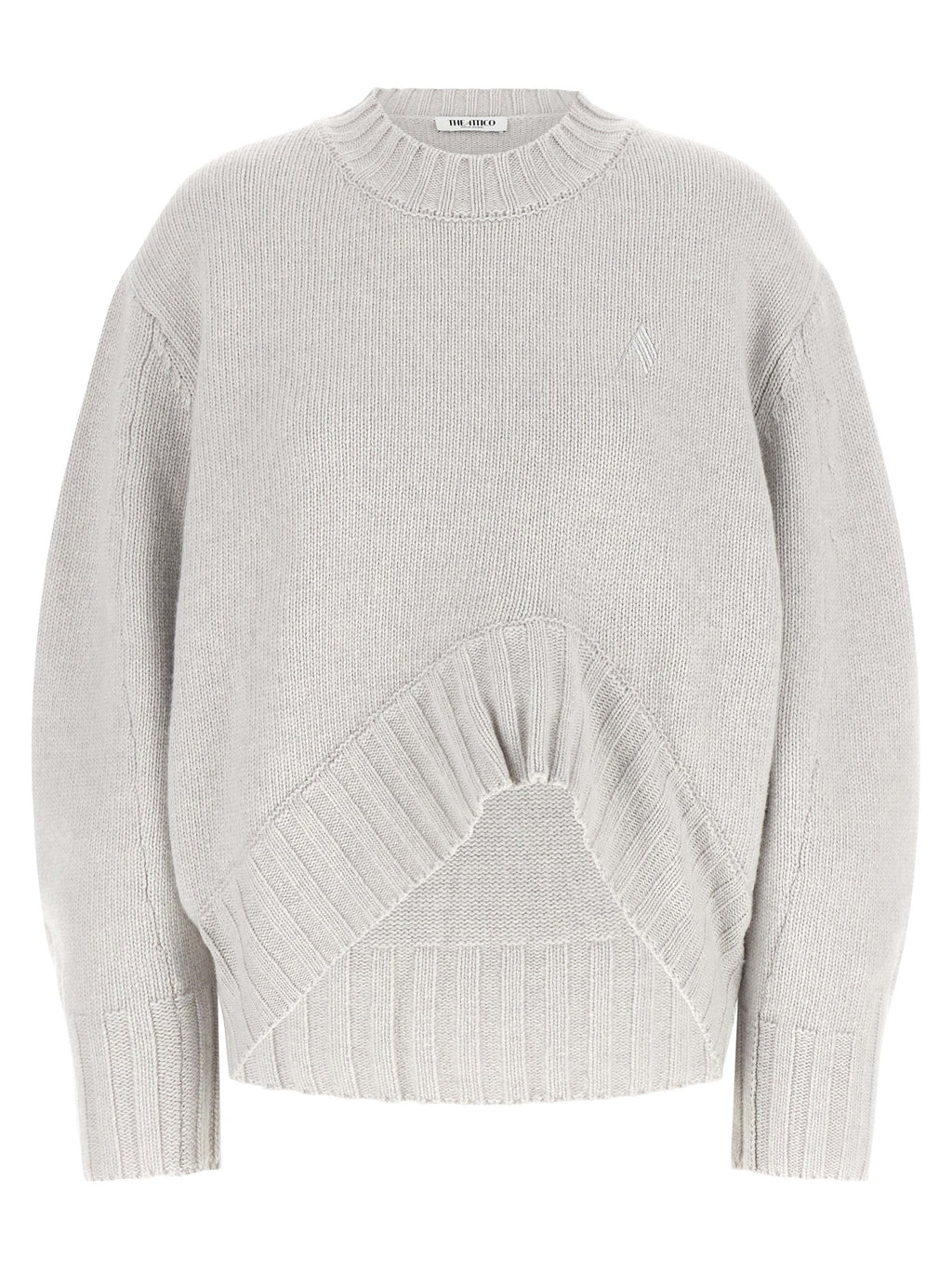 The Attico Gray Virgin Wool Cardigan The Attico