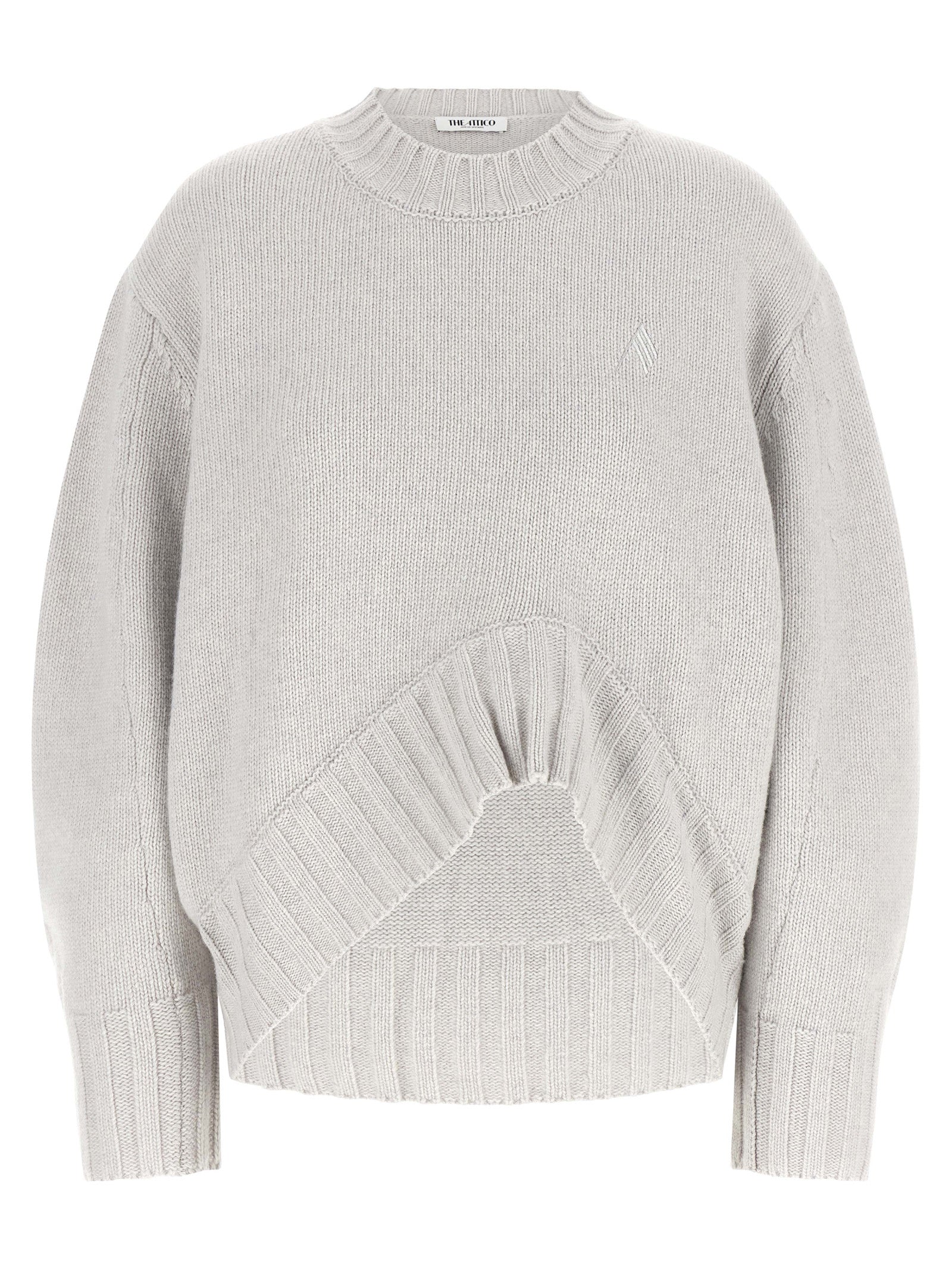 The Attico Gray Virgin Wool Cardigan The Attico