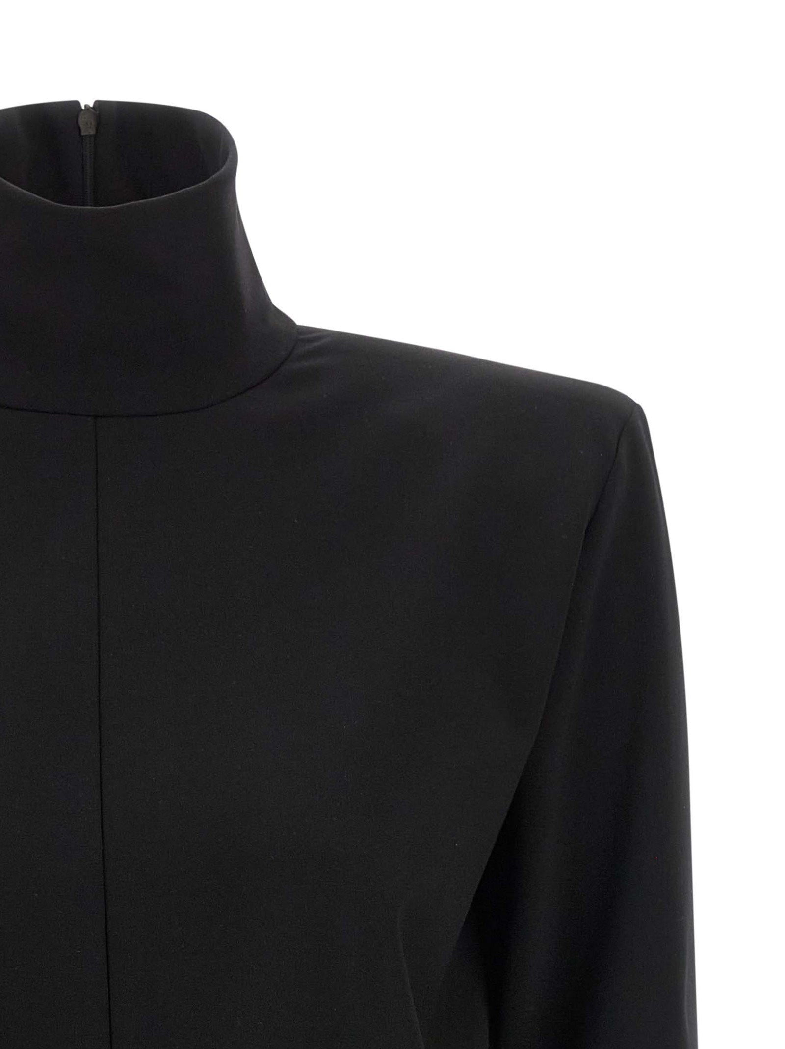 The Attico Black Viscose Short Dress