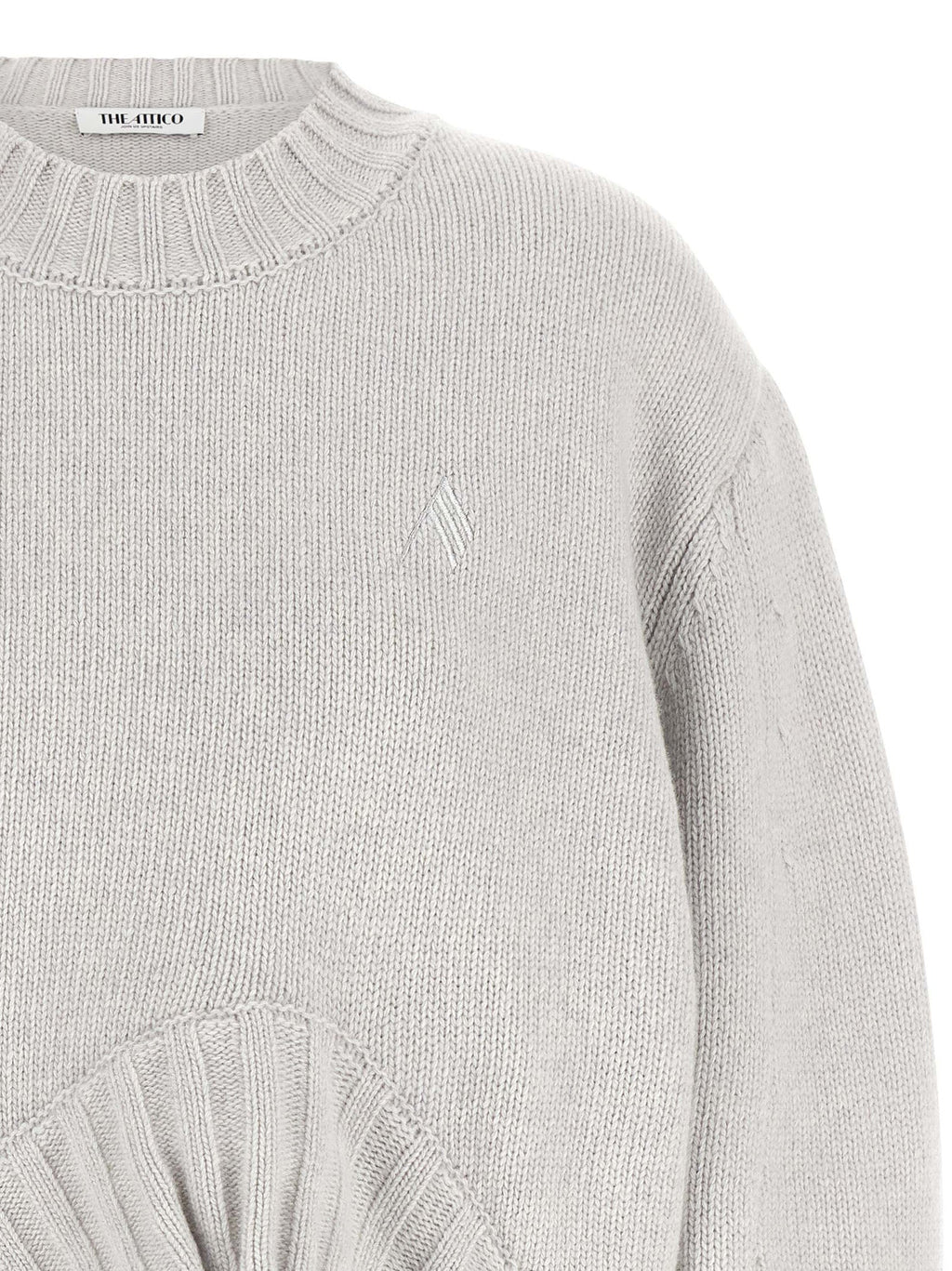 The Attico Gray Virgin Wool Cardigan The Attico
