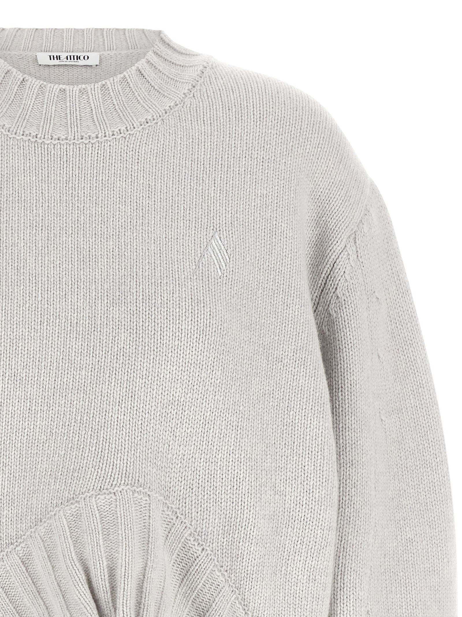 The Attico Gray Virgin Wool Cardigan The Attico