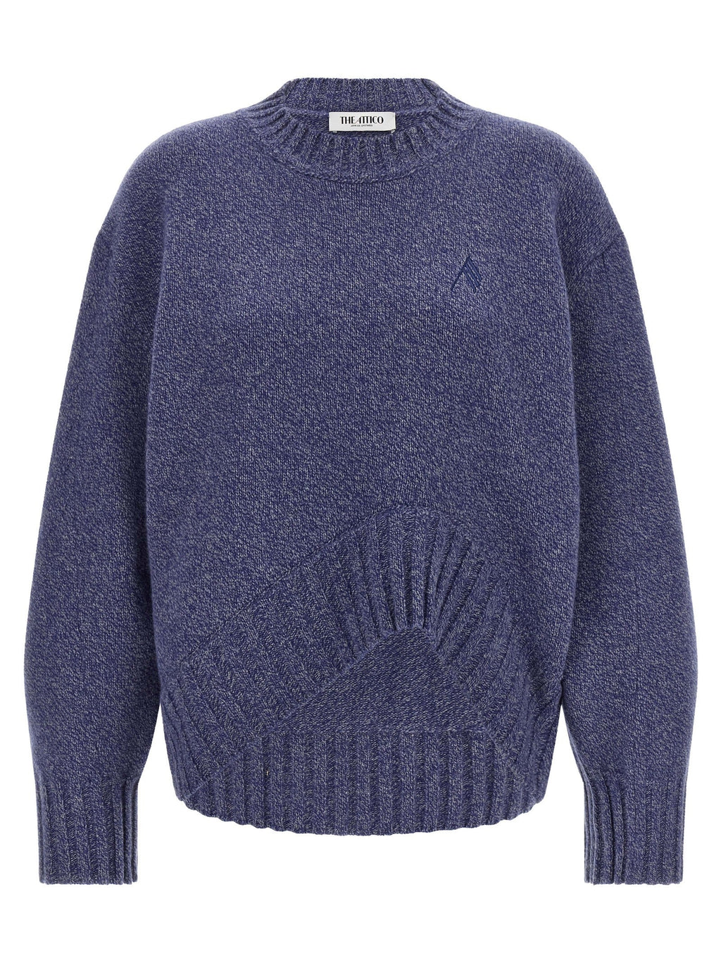 The Attico Blue Virgin Wool Cardigan