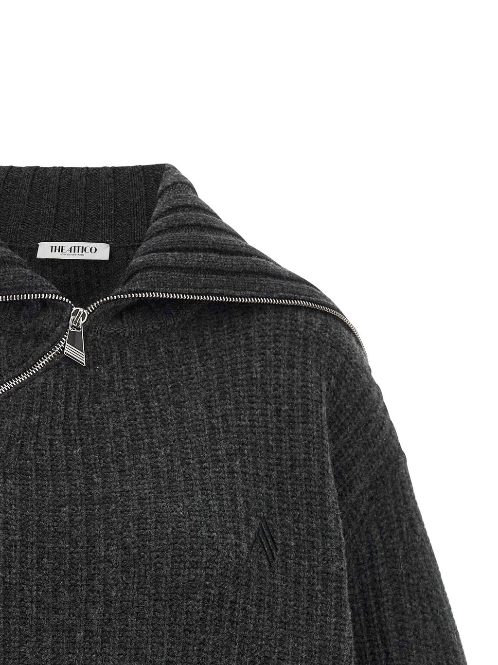 The Attico Gray Virgin Wool Cardigan