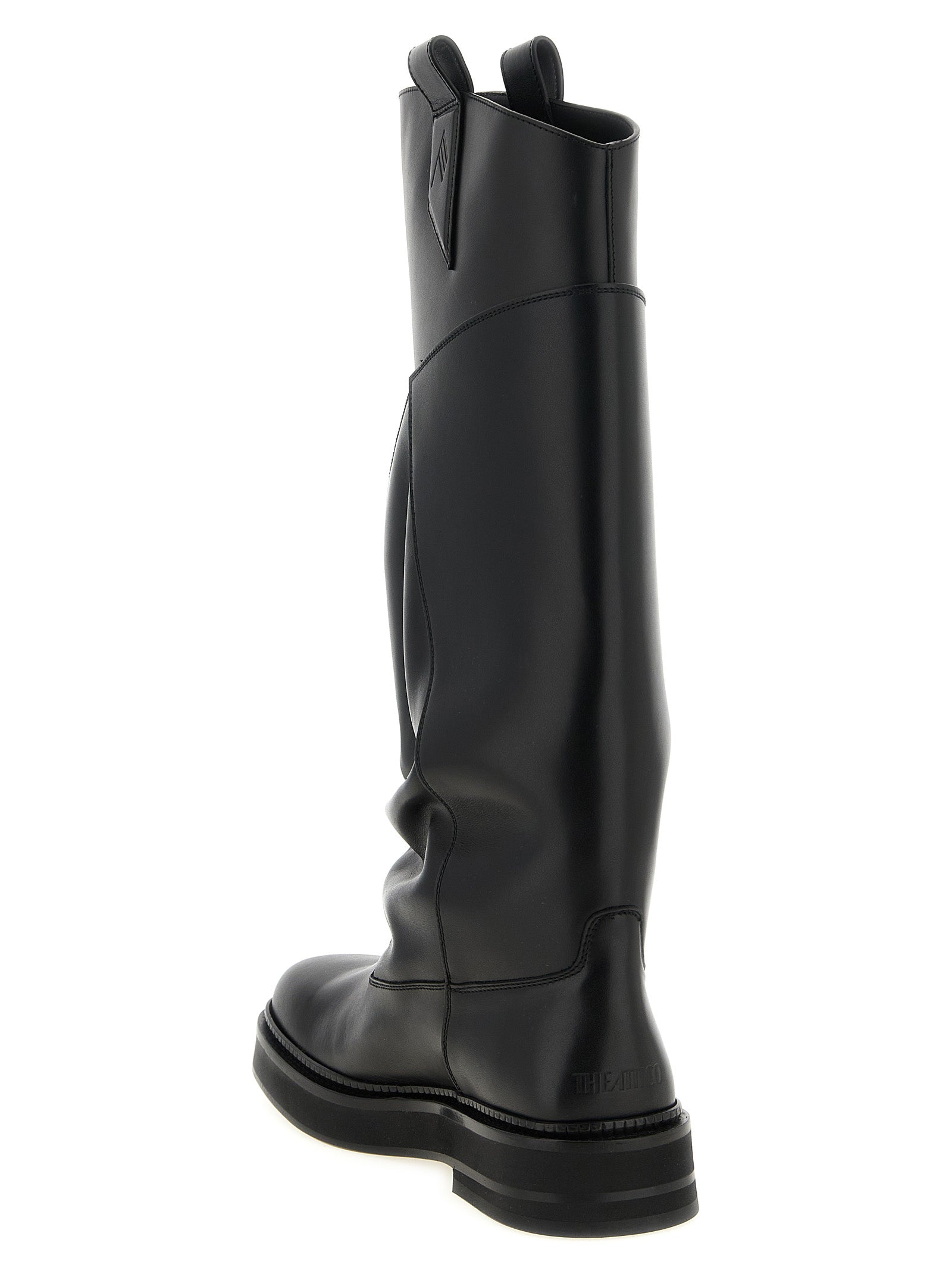 The Attico Black Calfskin Over The Knee The Attico