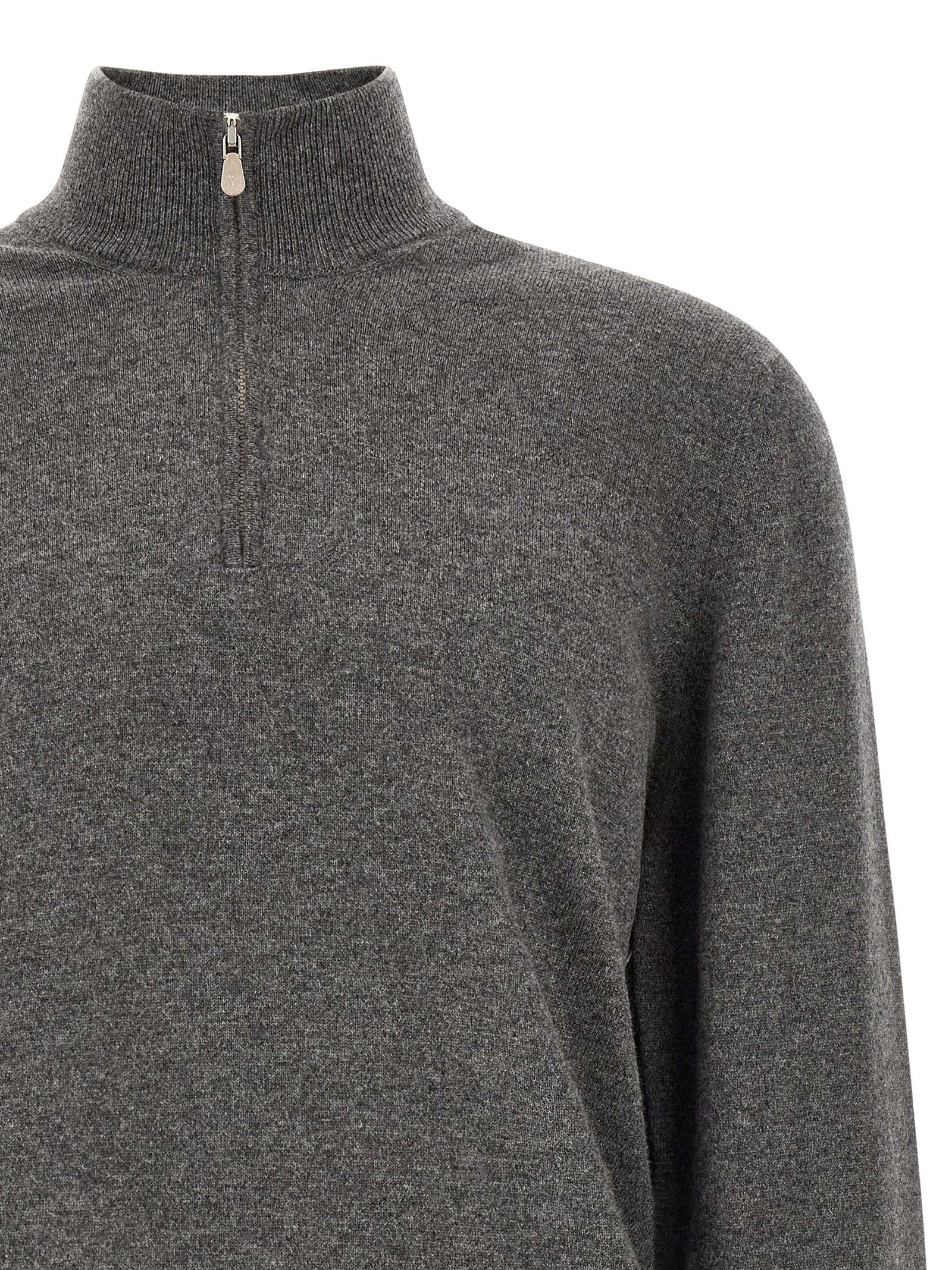 Brunello Cucinelli Gray Cashmere Cardigan
