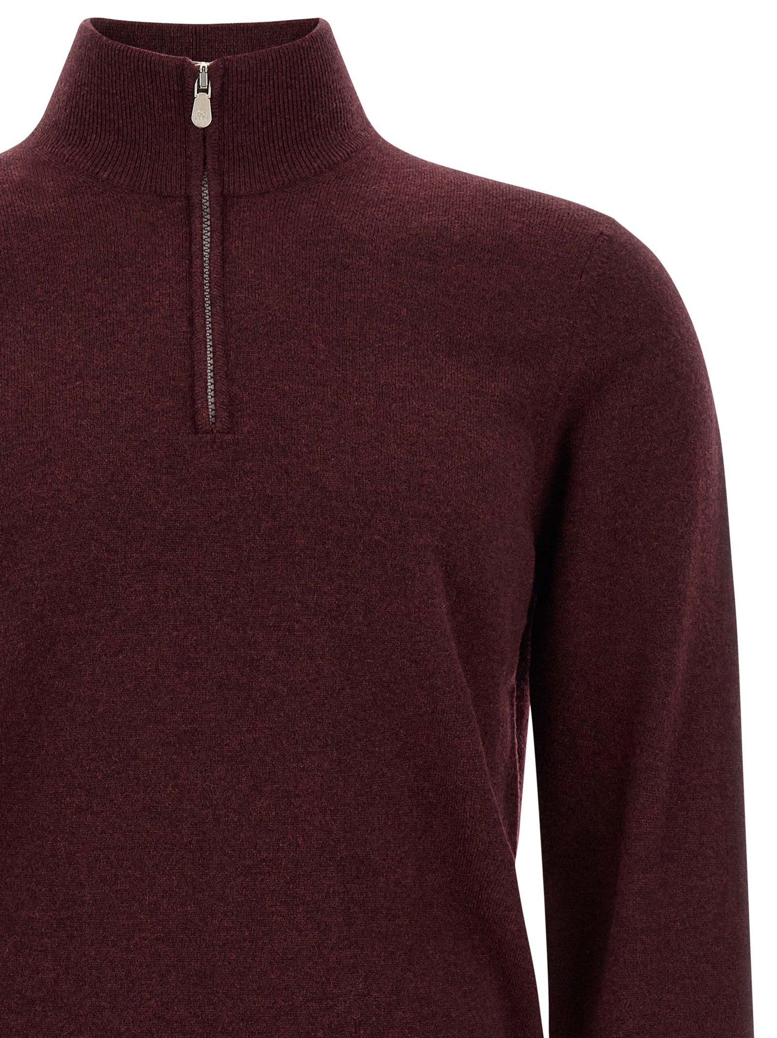 Brunello Cucinelli Bordeaux Cashmere Cardigan