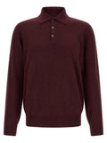 Brunello Cucinelli Bordeaux Cashmere Polo Shirt