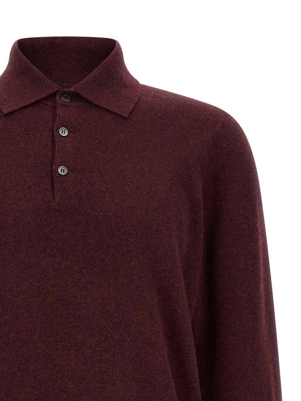 Brunello Cucinelli Bordeaux Cashmere Polo Shirt