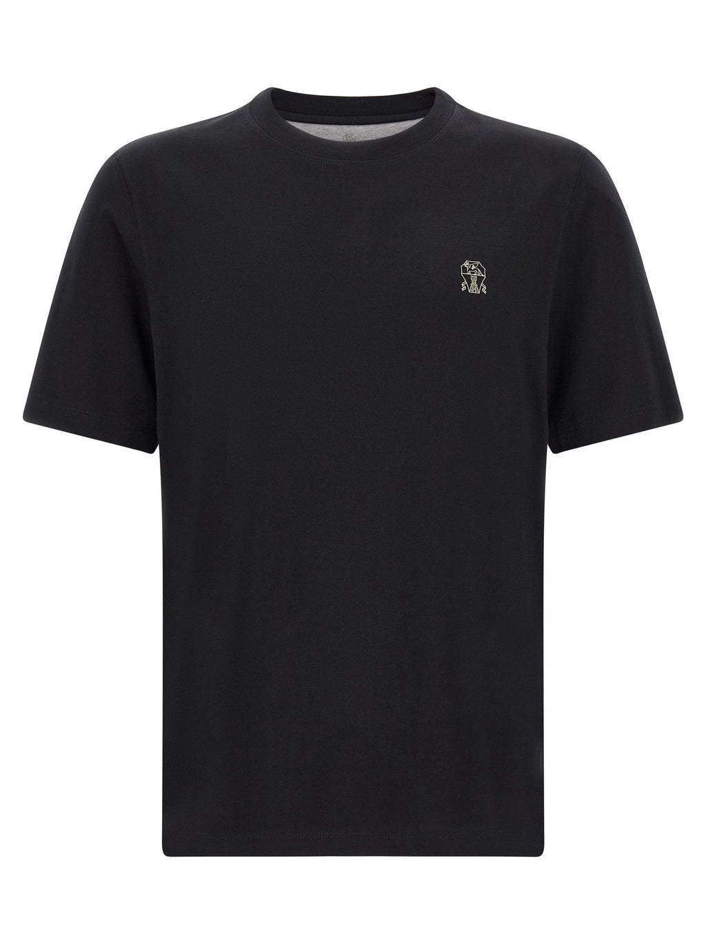 Brunello Cucinelli Black Cotton T-Shirt