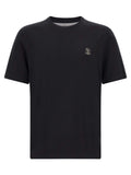 Brunello Cucinelli Black Cotton T-Shirt