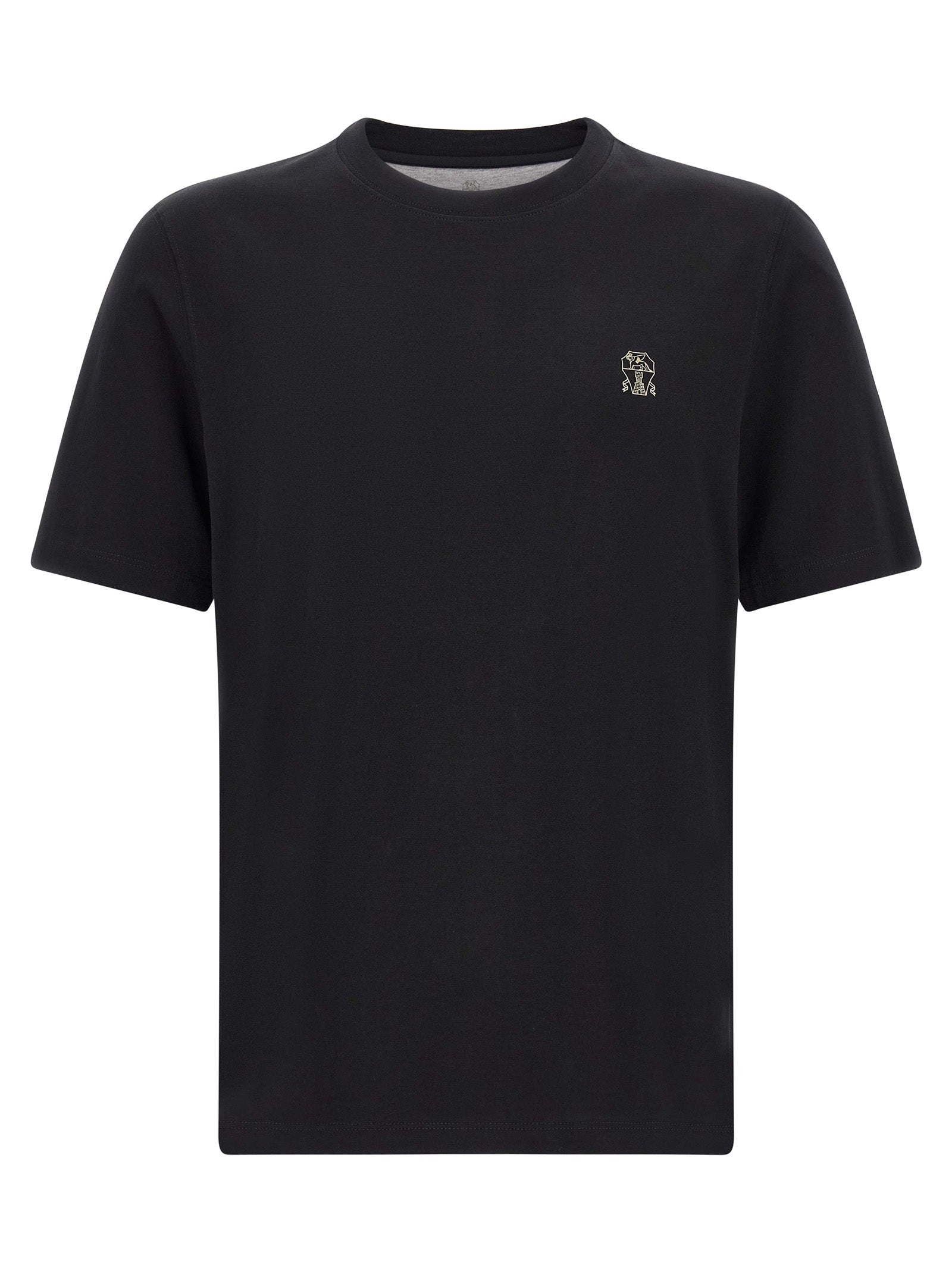 Brunello Cucinelli Black Cotton T-Shirt