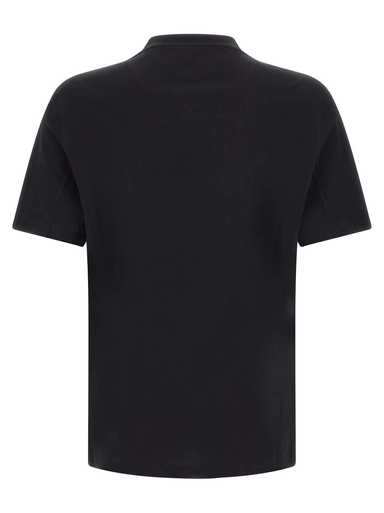 Brunello Cucinelli Black Cotton T-Shirt
