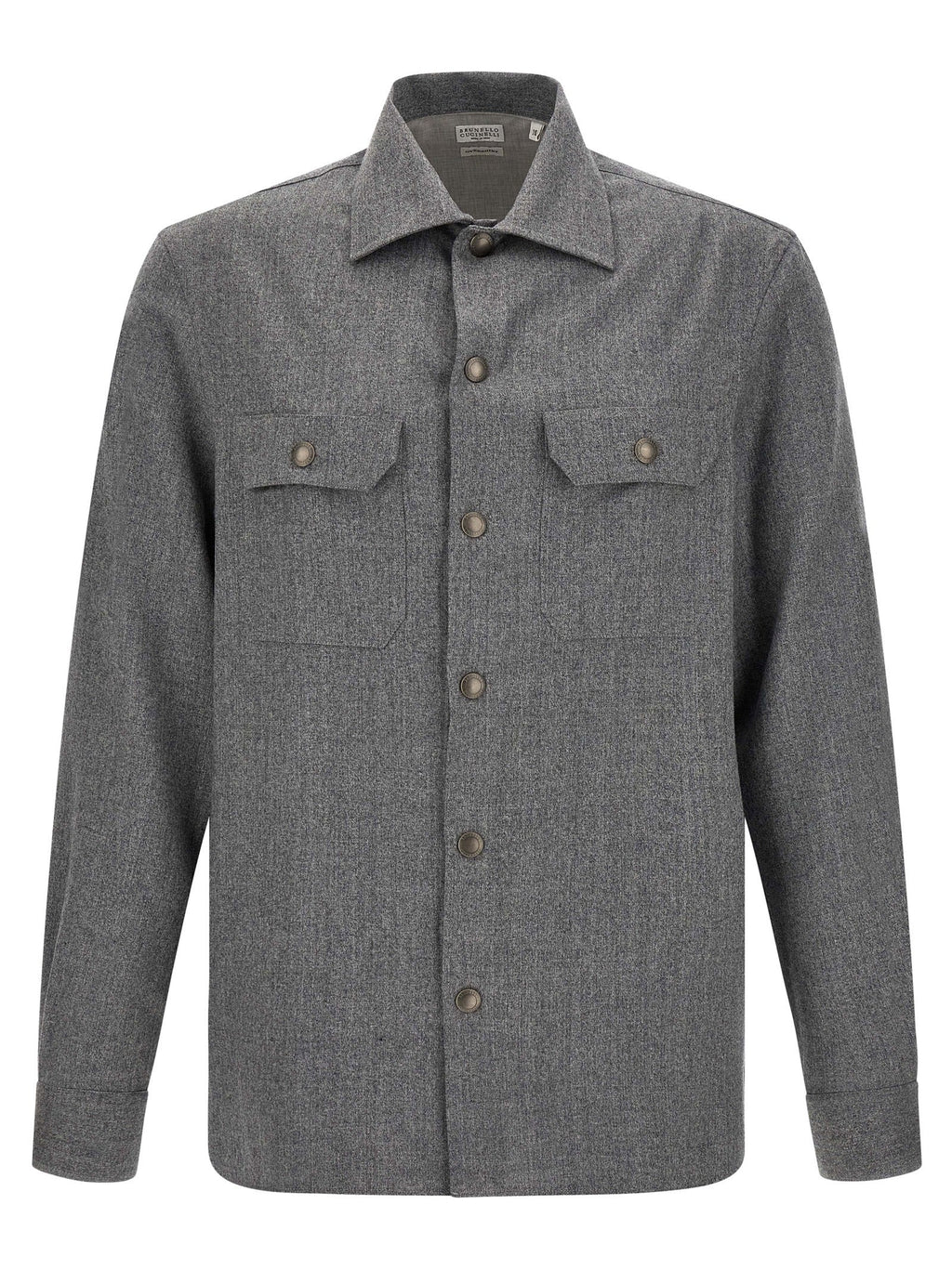 Brunello Cucinelli Gray Virgin Wool Blouse Brunello Cucinelli