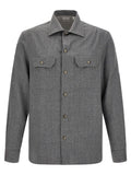Brunello Cucinelli Gray Virgin Wool Blouse Brunello Cucinelli