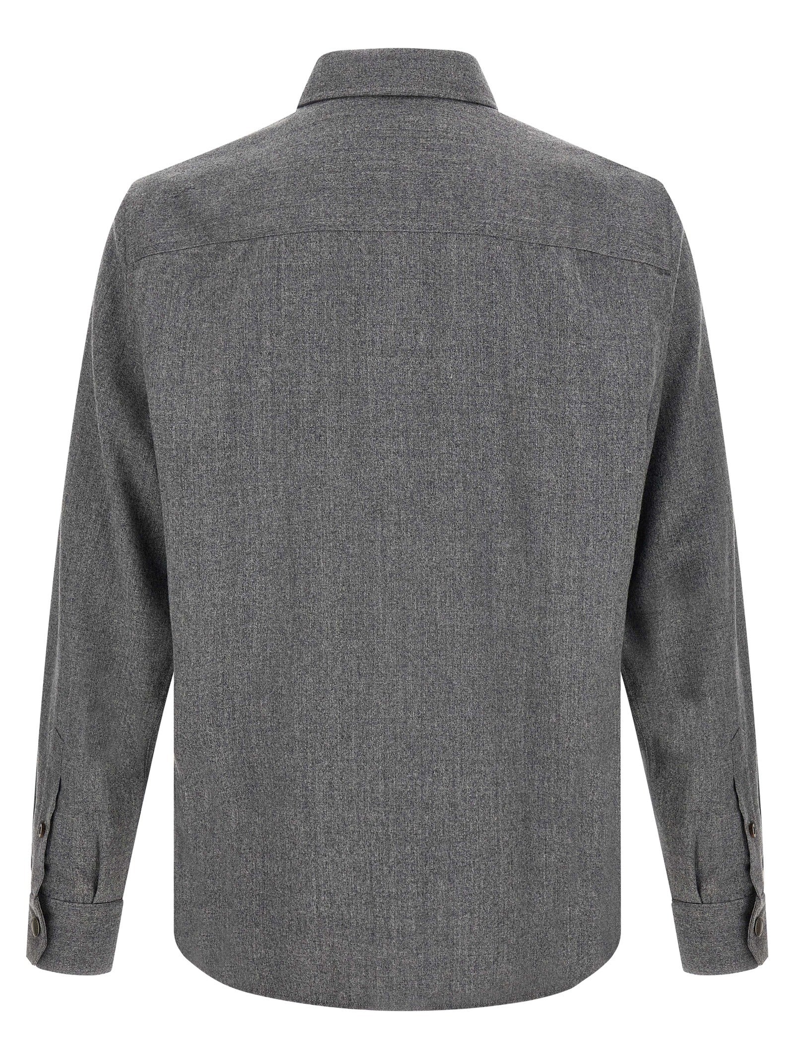 Brunello Cucinelli Gray Virgin Wool Blouse Brunello Cucinelli