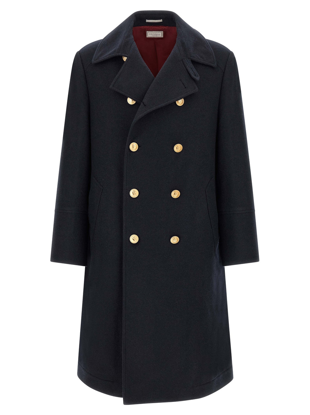 Brunello Cucinelli Blue Cashmere Coat Brunello Cucinelli