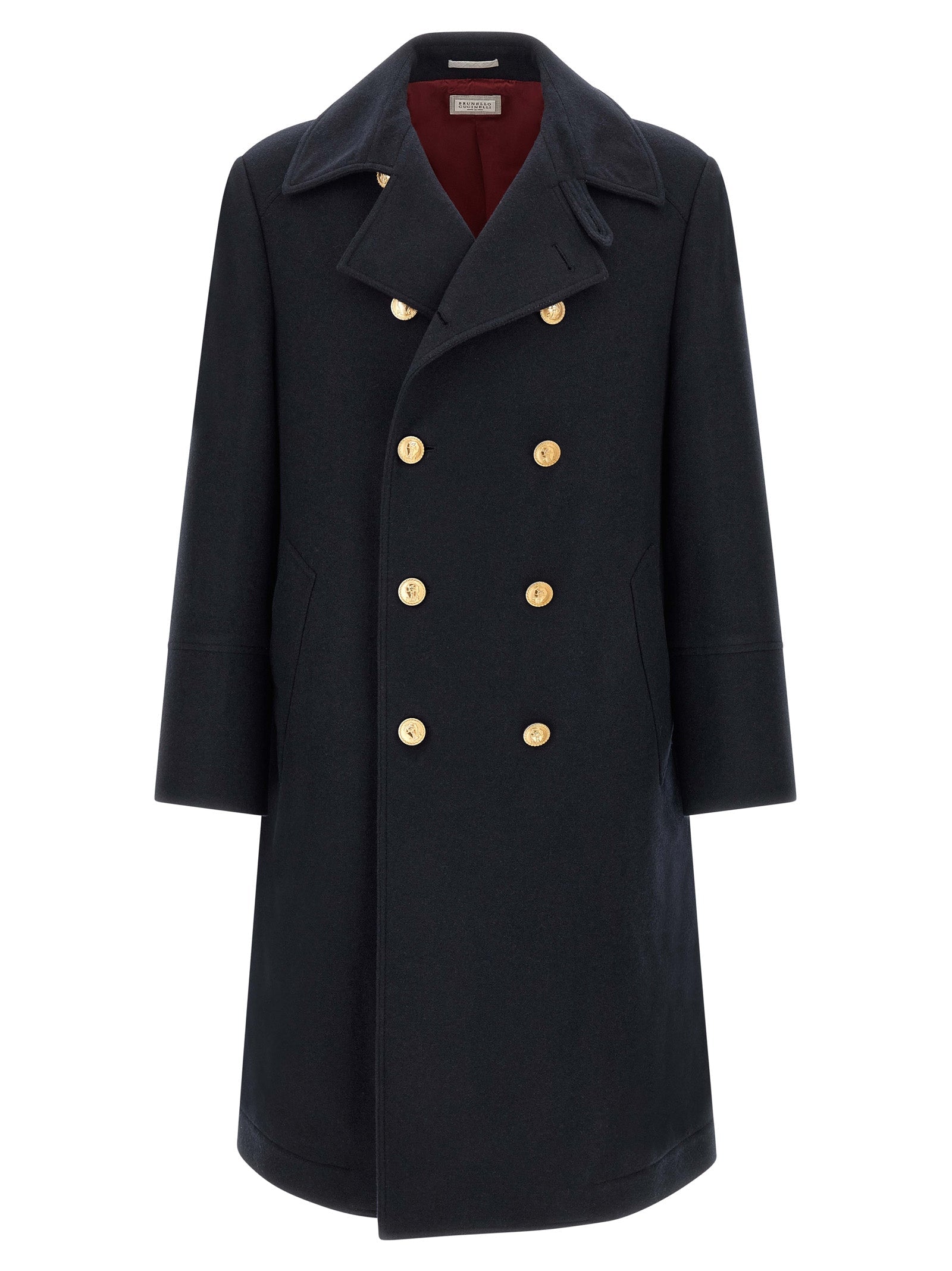 Brunello Cucinelli Blue Cashmere Coat Brunello Cucinelli