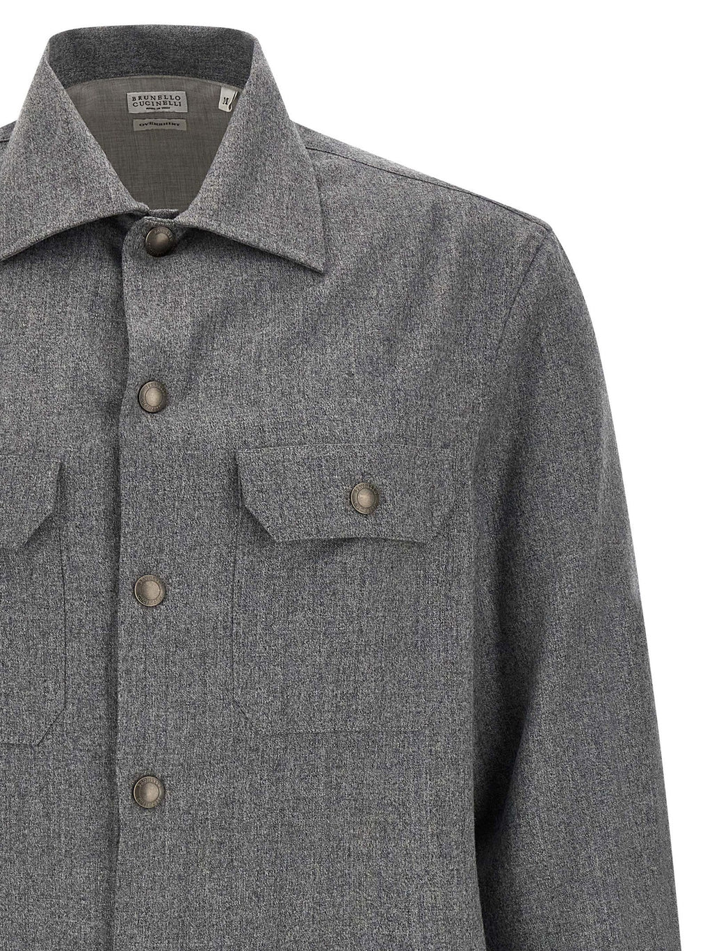 Brunello Cucinelli Gray Virgin Wool Blouse Brunello Cucinelli