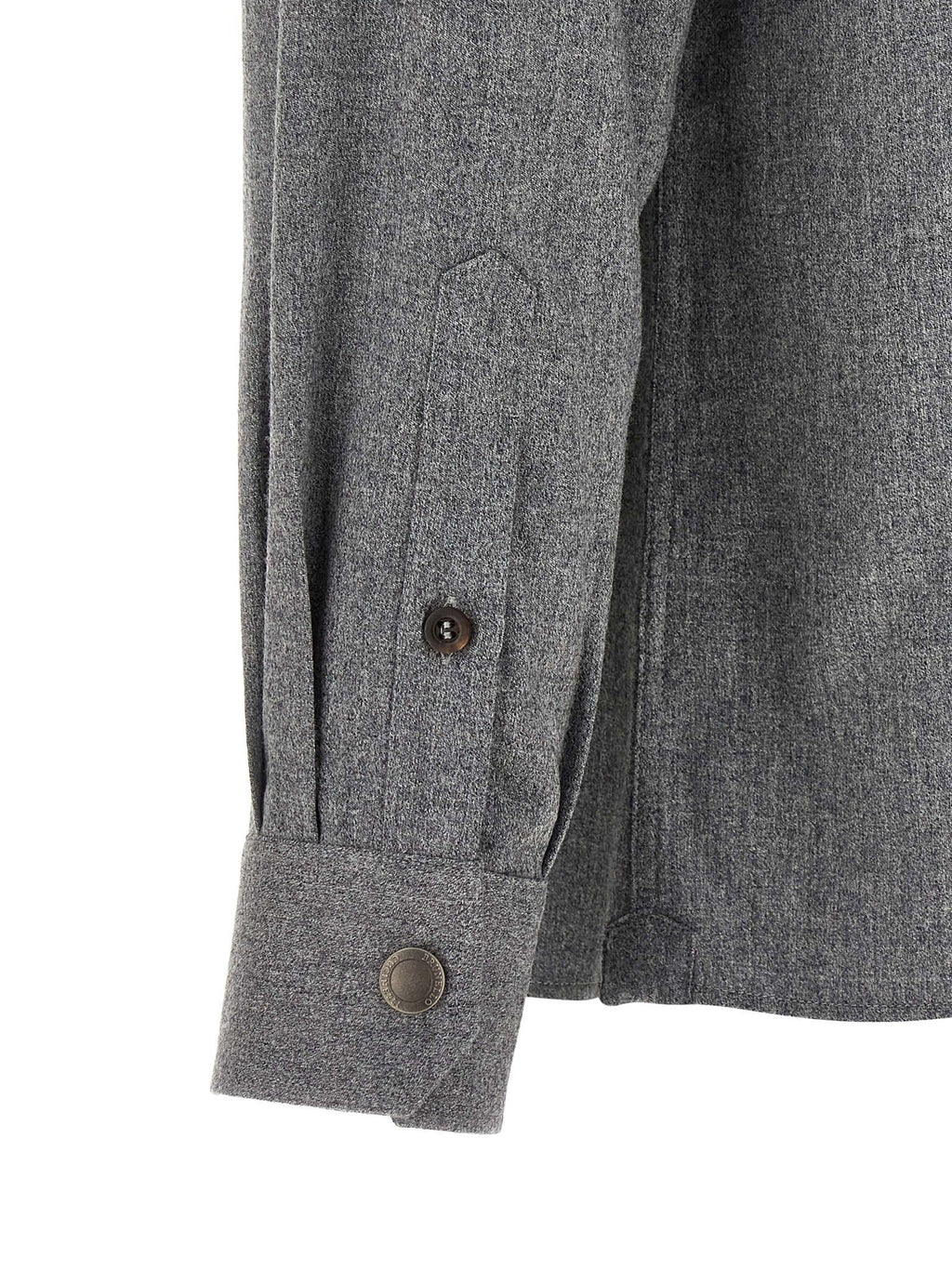 Brunello Cucinelli Gray Virgin Wool Blouse Brunello Cucinelli