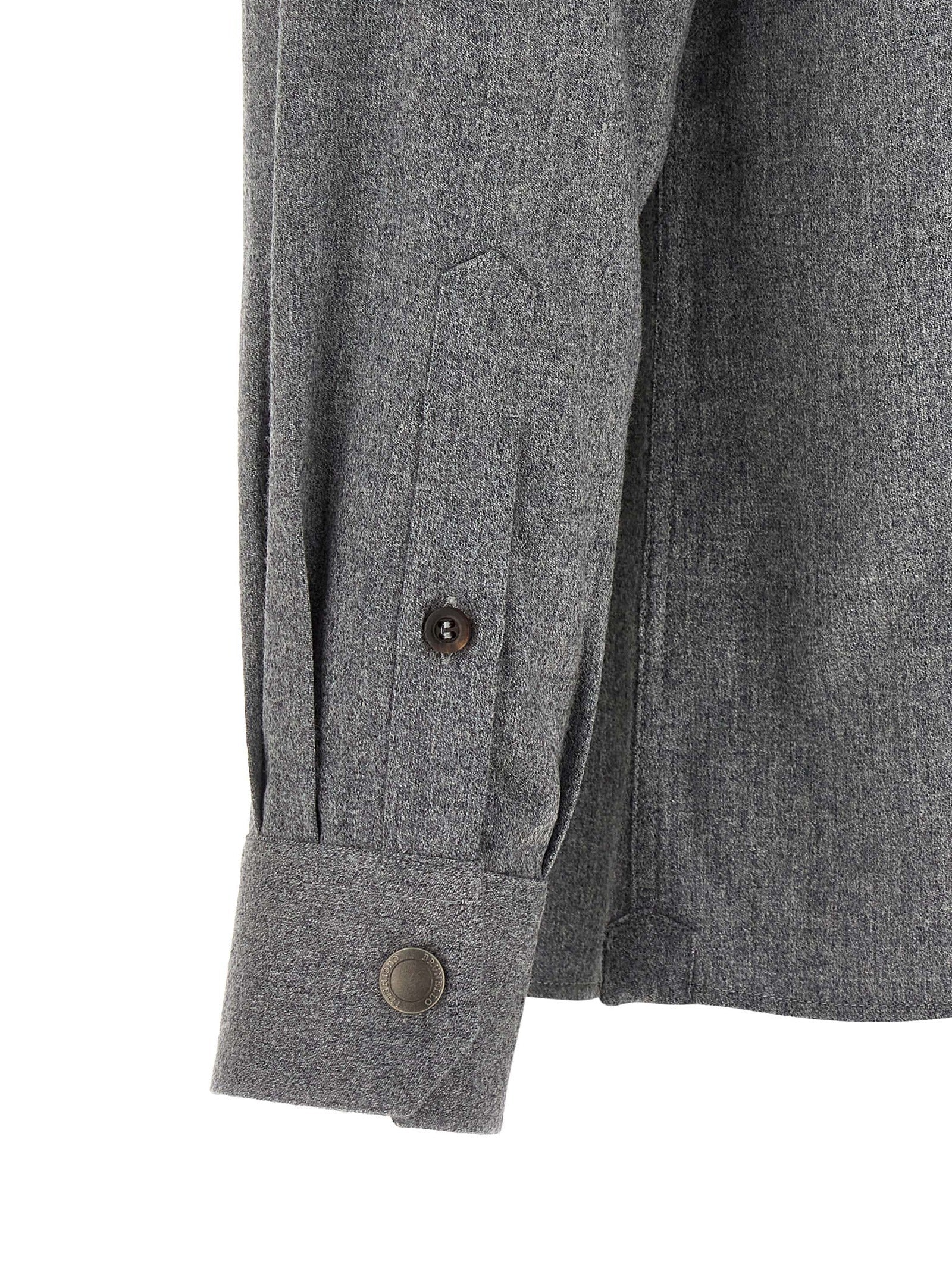 Brunello Cucinelli Gray Virgin Wool Blouse Brunello Cucinelli