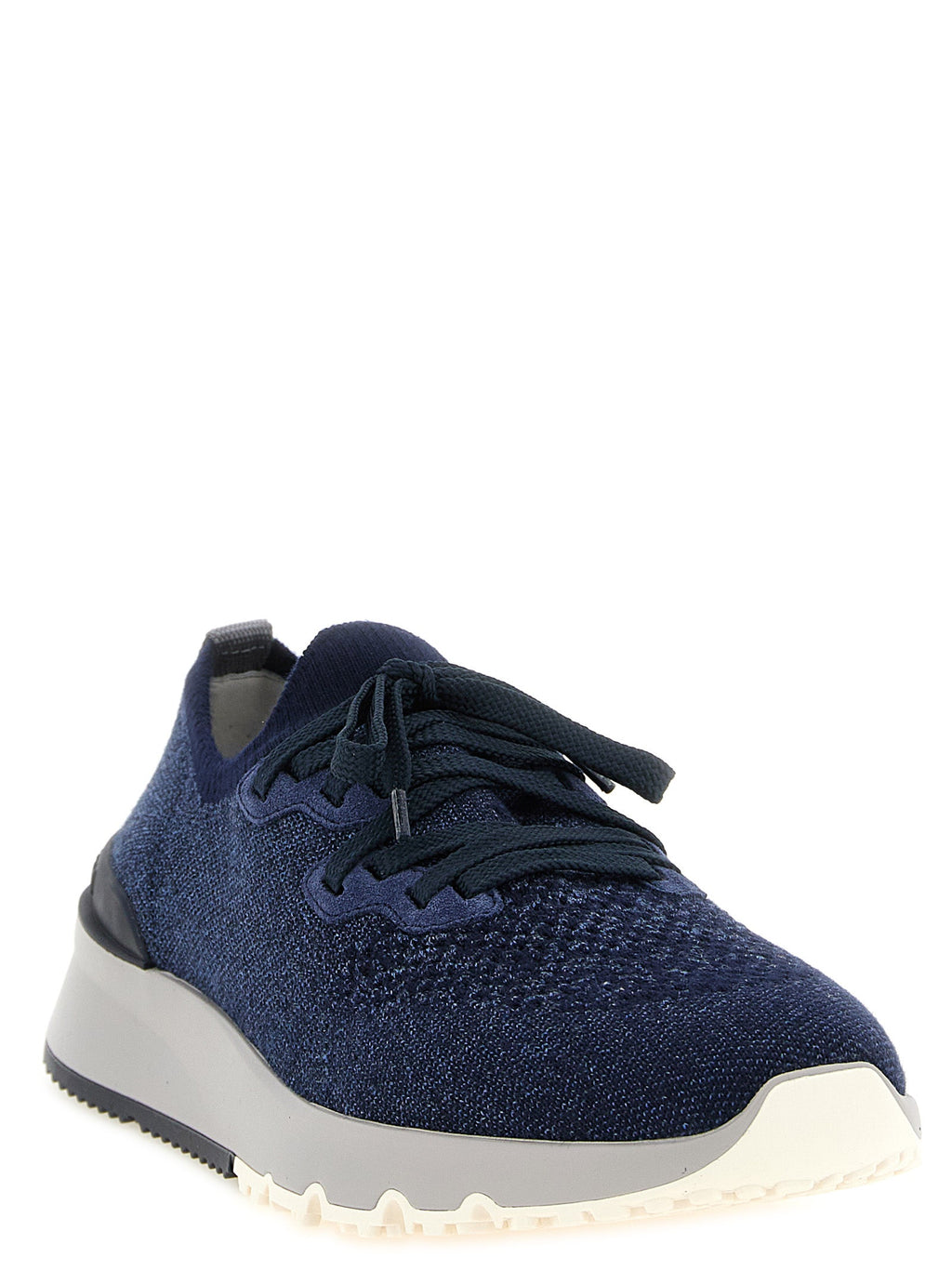 Brunello Cucinelli Blue Cotton Athletic Sneakers