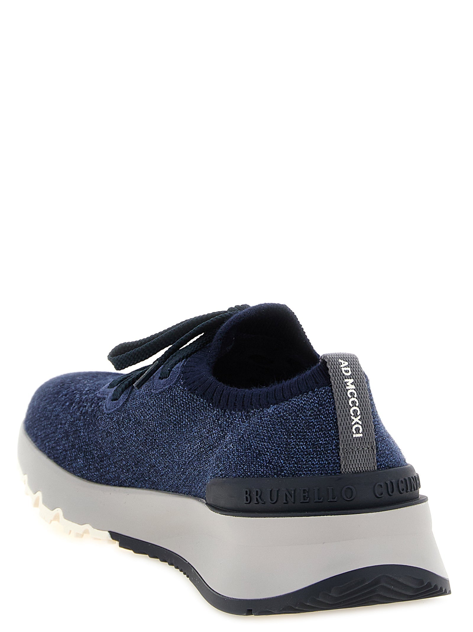 Brunello Cucinelli Blue Cotton Athletic Sneakers