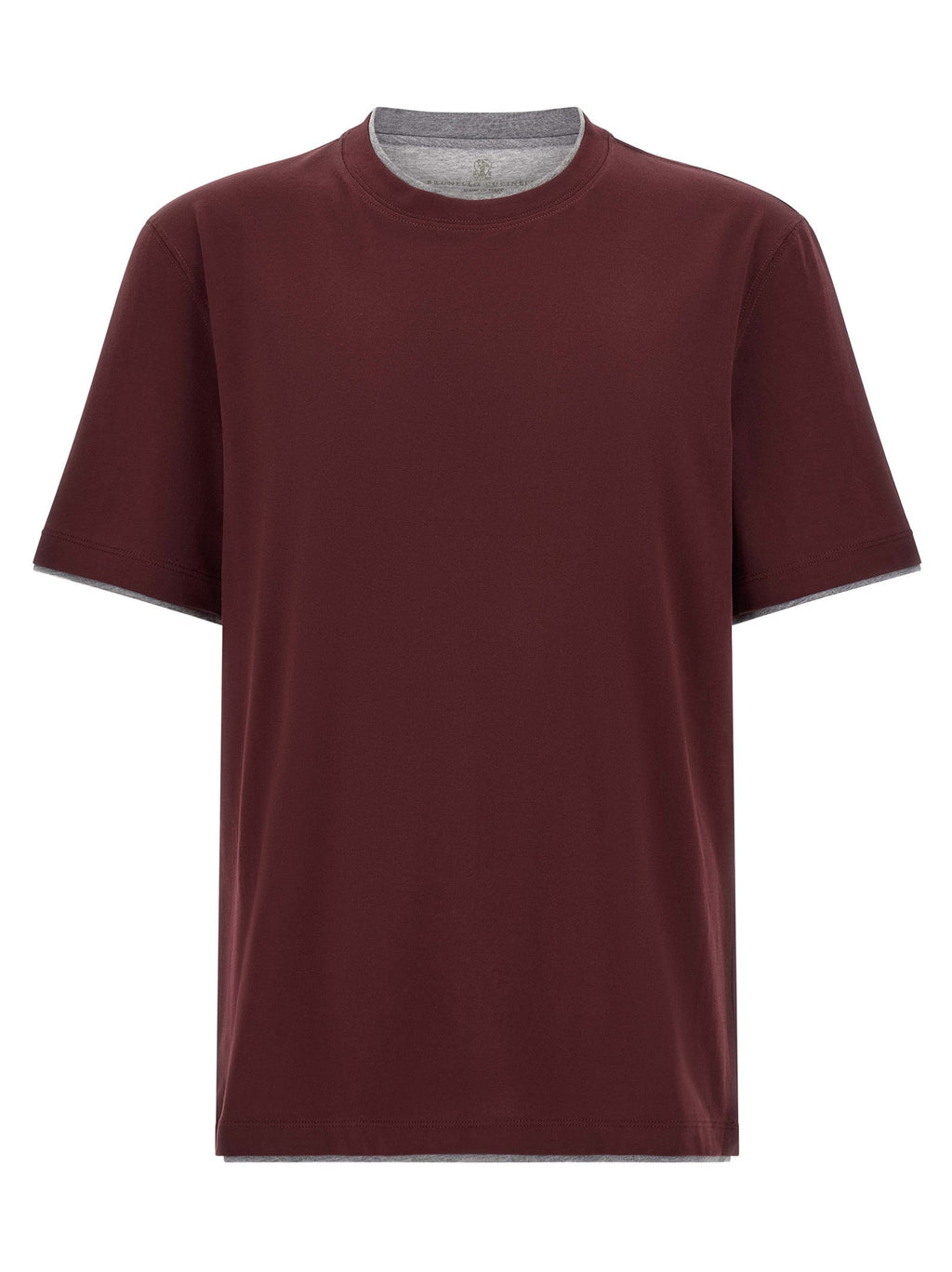 Brunello Cucinelli Bordeaux Cotton T-Shirt