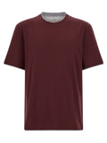 Brunello Cucinelli Bordeaux Cotton T-Shirt