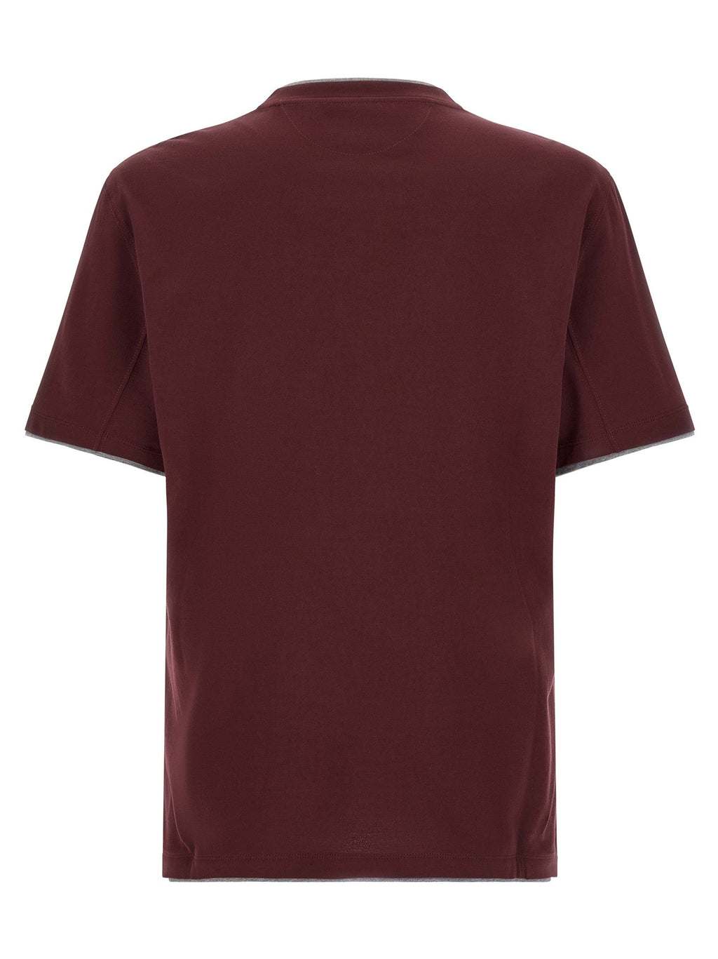 Brunello Cucinelli Bordeaux Cotton T-Shirt