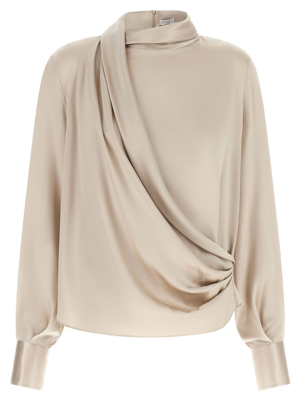 Brunello Cucinelli Beige Silk Blouse