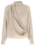 Brunello Cucinelli Beige Silk Blouse