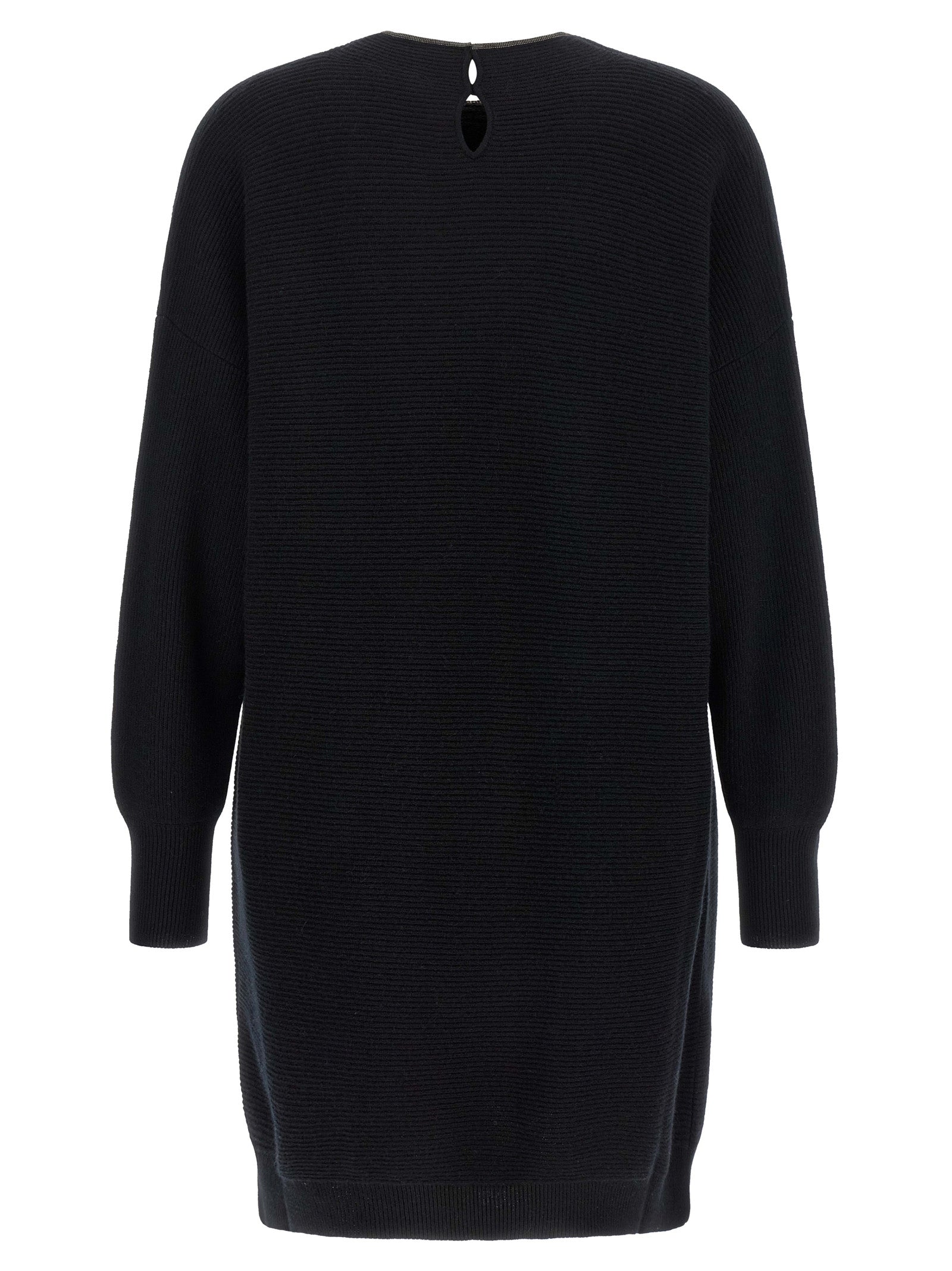 Brunello Cucinelli Black Virgin Wool Short Dress