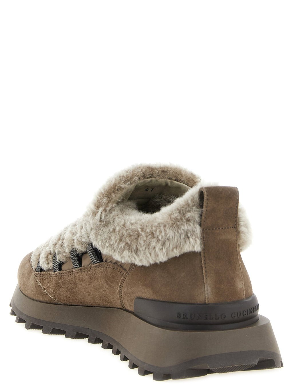 Brunello Cucinelli Brown Calfskin Chunky Sneakers