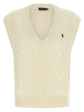 Polo Ralph Lauren White Wool Sleeveless Jacket