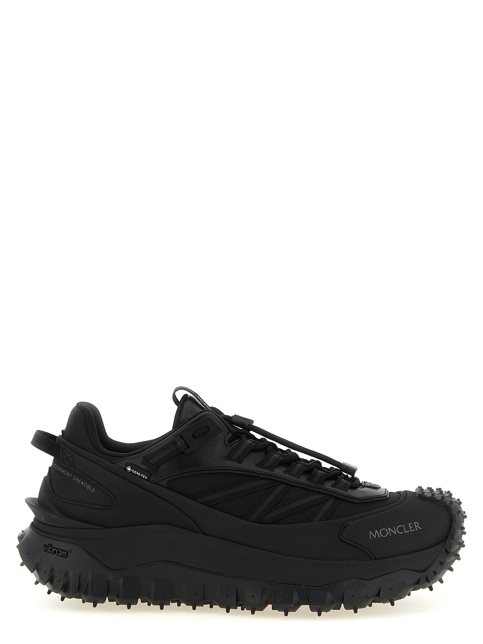 Moncler Black Leather Athletic Sneakers