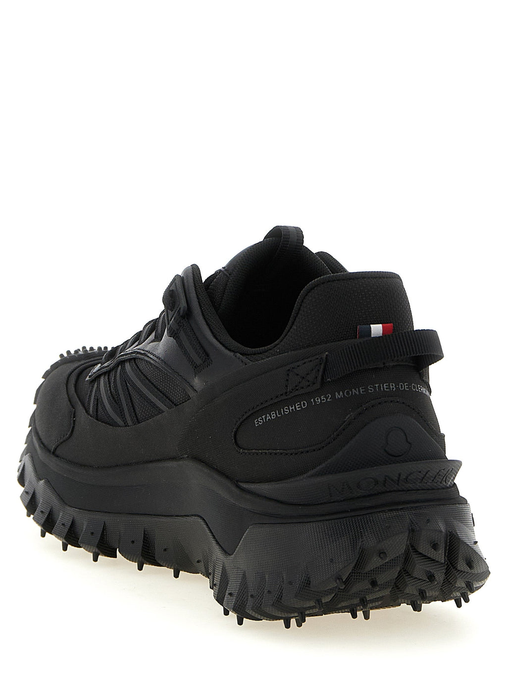 Moncler Black Leather Athletic Sneakers