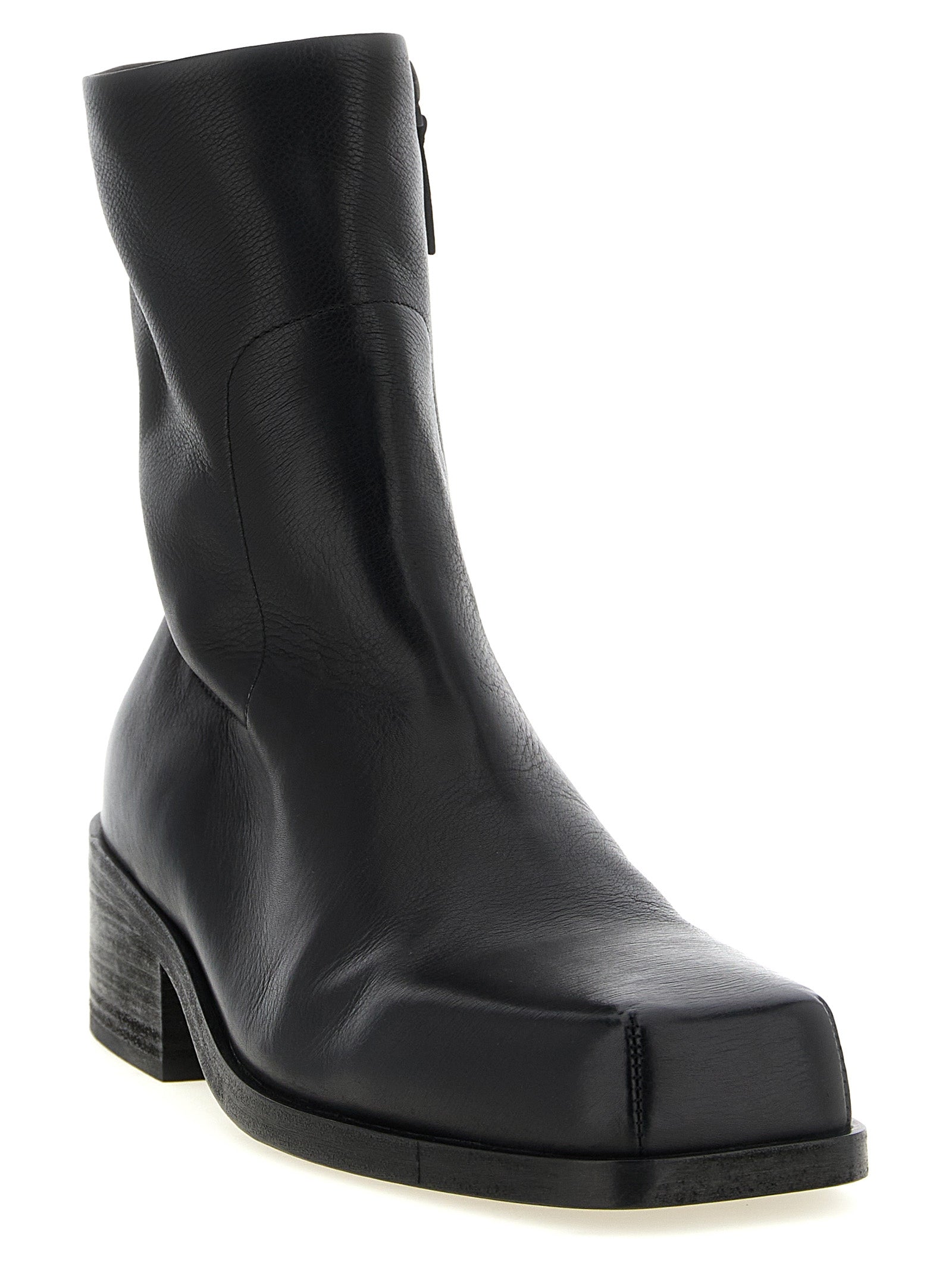 Marsell Black Calfskin Ankle Boots