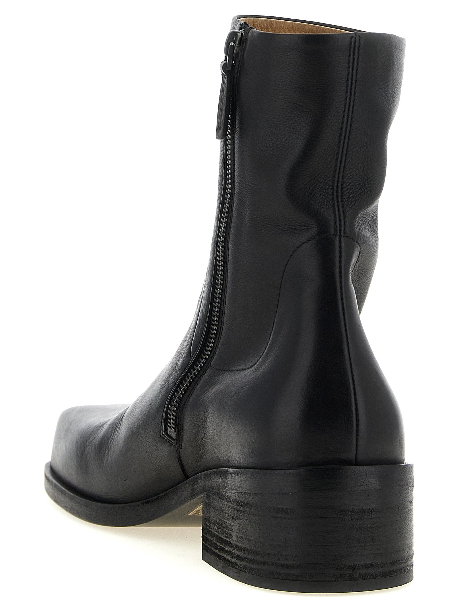 Marsell Black Calfskin Ankle Boots