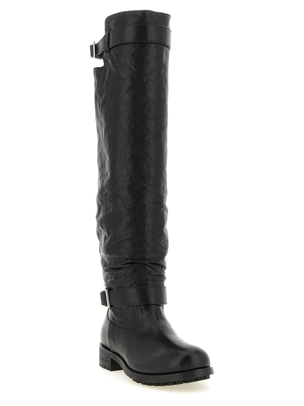 Jimmy Choo Black Leather Over The Knee