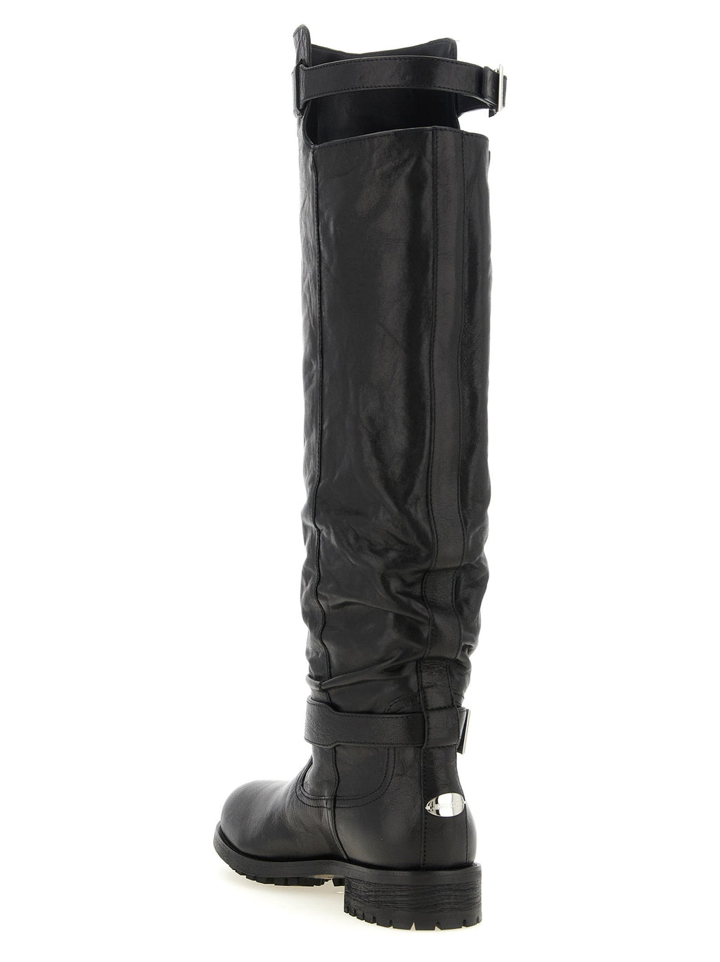 Jimmy Choo Black Leather Over The Knee