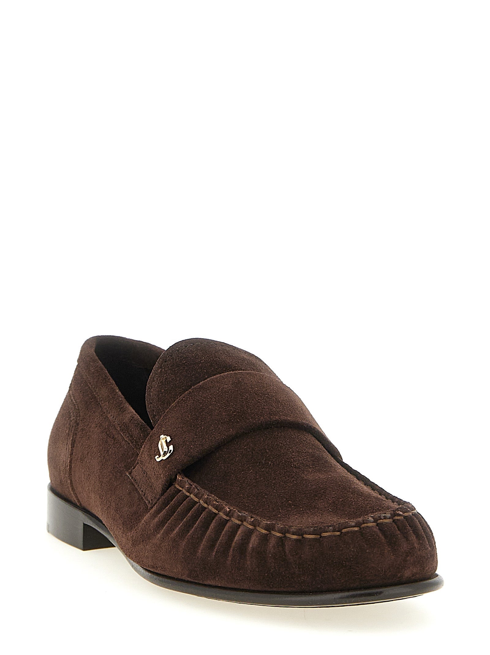 Jimmy Choo Brown Leather Slip-On Loafers