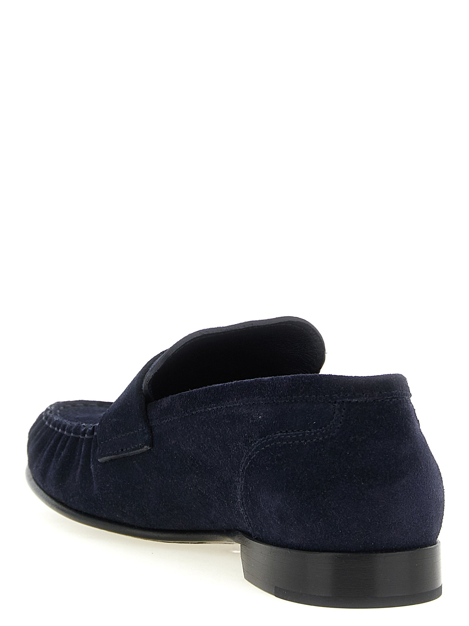 Jimmy Choo Blue Leather Slip-On Loafers