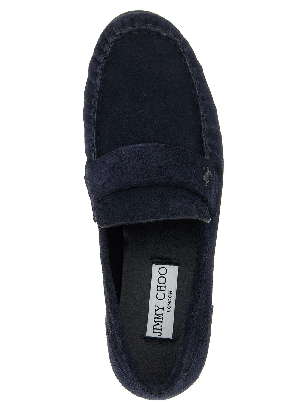 Jimmy Choo Blue Leather Slip-On Loafers