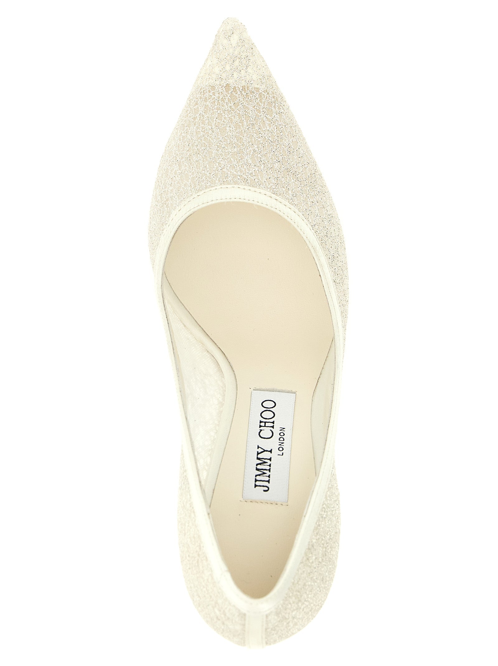Jimmy Choo White Tencel High Heel Pumps