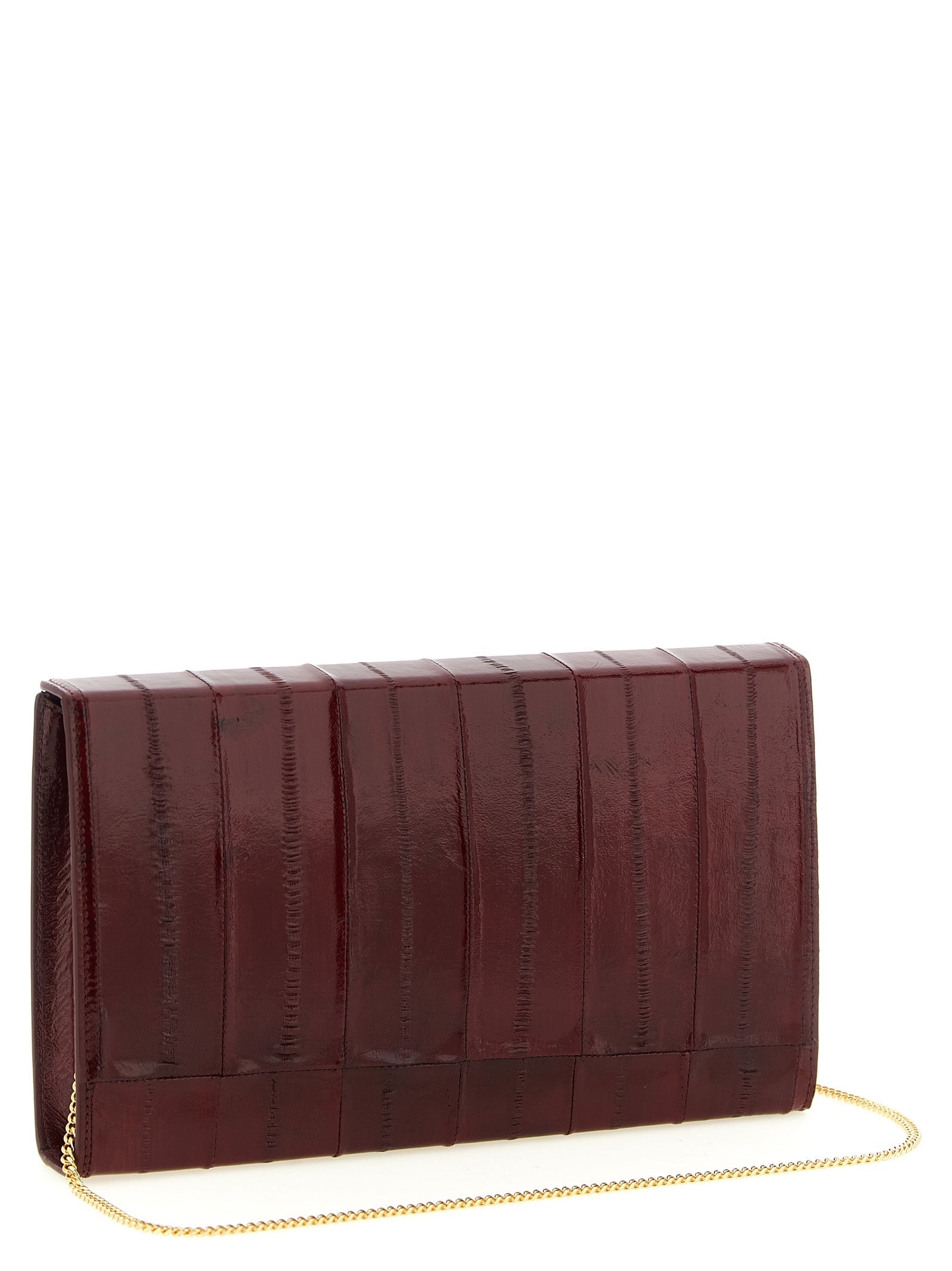 Giuseppe Zanotti Bordeaux Leather Clutch Bag