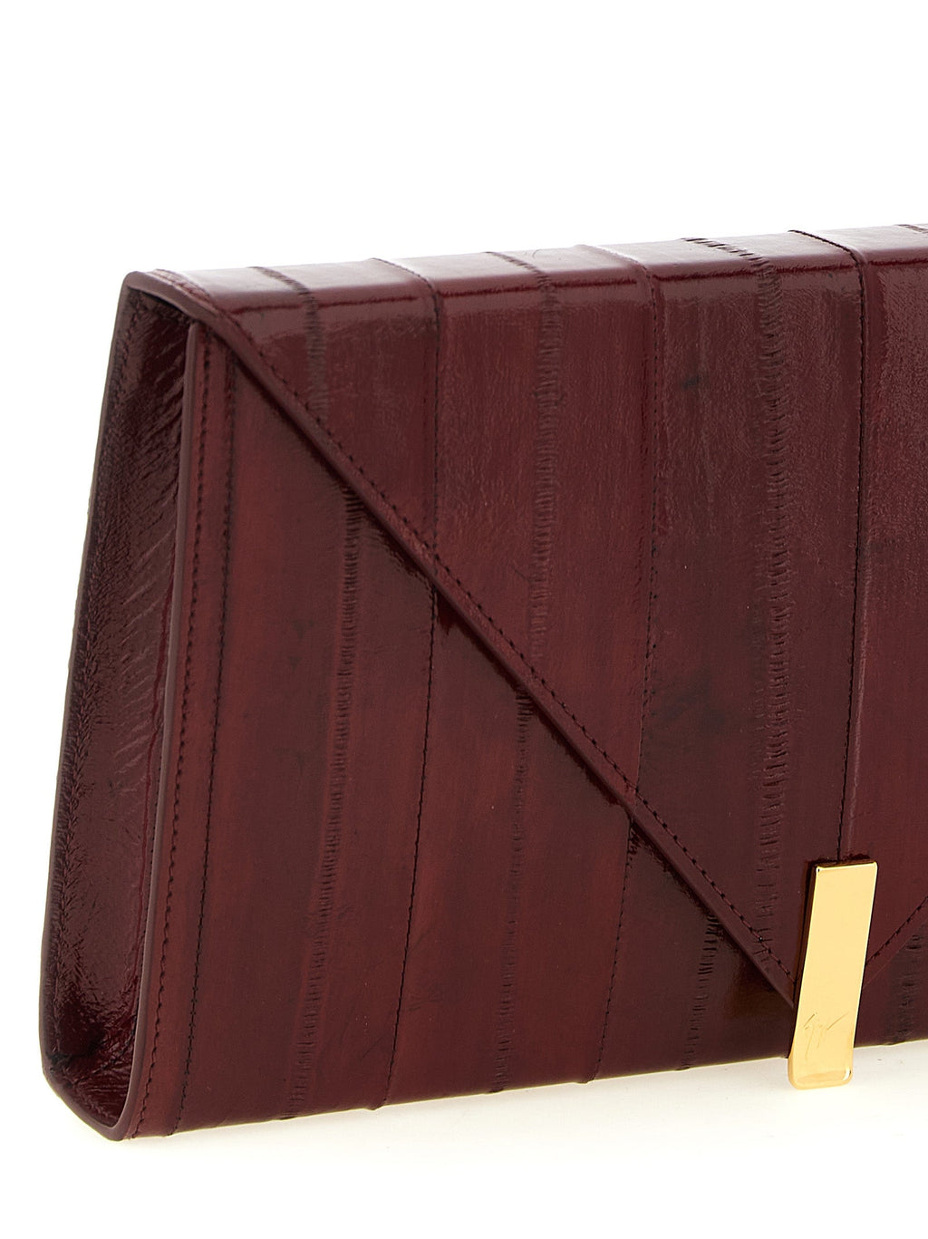 Giuseppe Zanotti Bordeaux Leather Clutch Bag