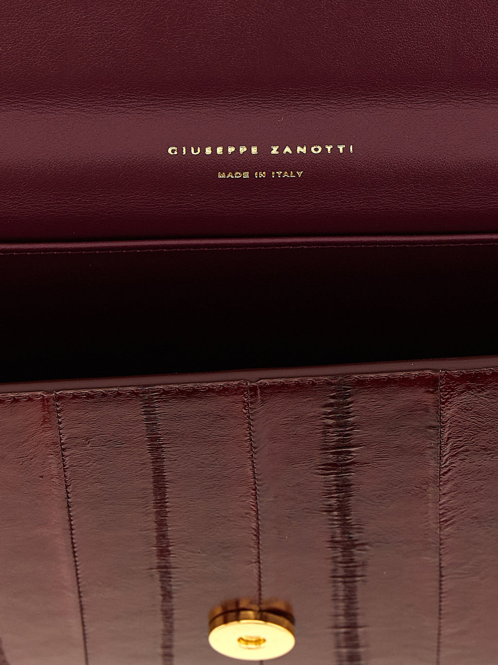 Giuseppe Zanotti Bordeaux Leather Clutch Bag